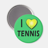 Ik hou van tennis met tennis bal hart magneet (Voorkant / Achterkant)