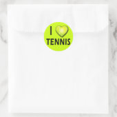 Ik hou van tennis met tennis bal hart ronde sticker (Tas)