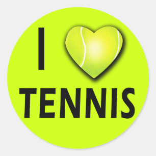 Ik hou van tennis met tennis bal hart ronde sticker