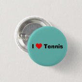 Ik hou van Tennis Mint Green Ronde Button 3,2 Cm (Voorkant /achterkant)