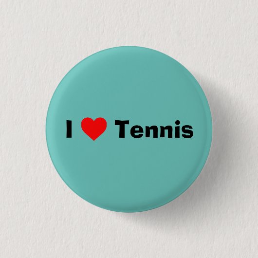 Ik hou van Tennis Mint Green Ronde Button 3,2 Cm (Voorkant)