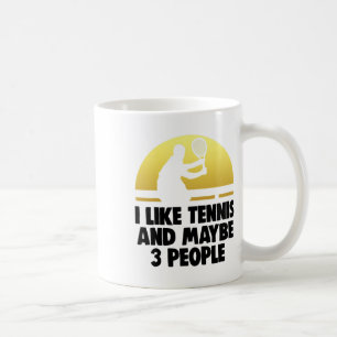 Ik hou van tennis Misschien 3 mensen Shirt tennis  Koffiemok