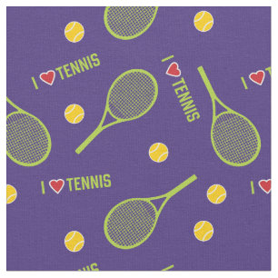 Ik hou van tennis op paars stof