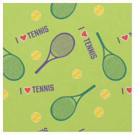 💚 🎾 ik hou van tennis op vers groen, aangepast f stof