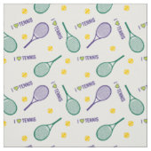 💚 🎾 ik hou van tennis op wit 2 stof (Swatch)