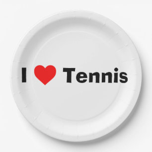Ik hou van Tennis Papieren Bordje