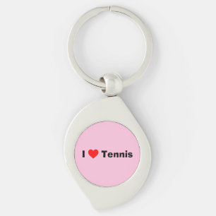 Ik hou van Tennis Pastel Roze Sleutelhanger