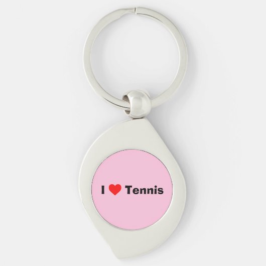 Ik hou van Tennis Pastel Roze Sleutelhanger (Voorkant)