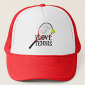 Ik hou van tennis - racket en bal trucker pet (Voorkant)