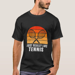 Ik hou van Tennis Retro Racket Ball Court Matc T-shirt