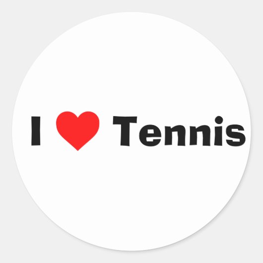 Ik hou van Tennis Ronde Sticker (Voorkant)