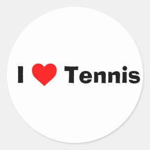 Ik hou van Tennis Ronde Sticker