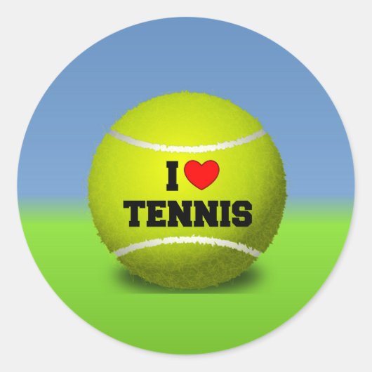 Ik Hou Van Tennis Ronde Sticker (Voorkant)