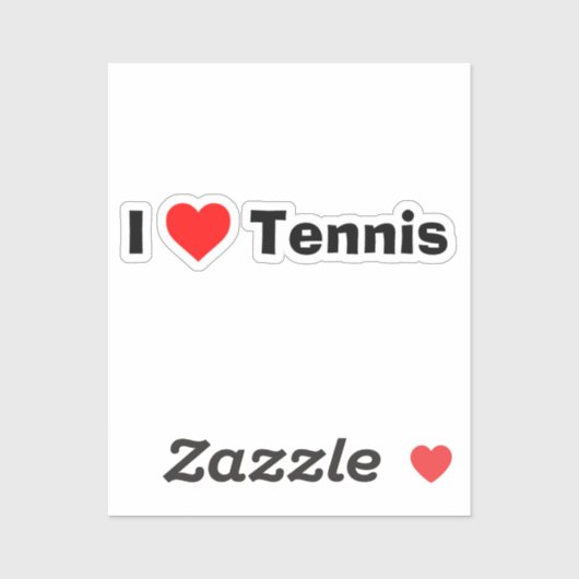 Ik hou van Tennis Sticker (Vel)