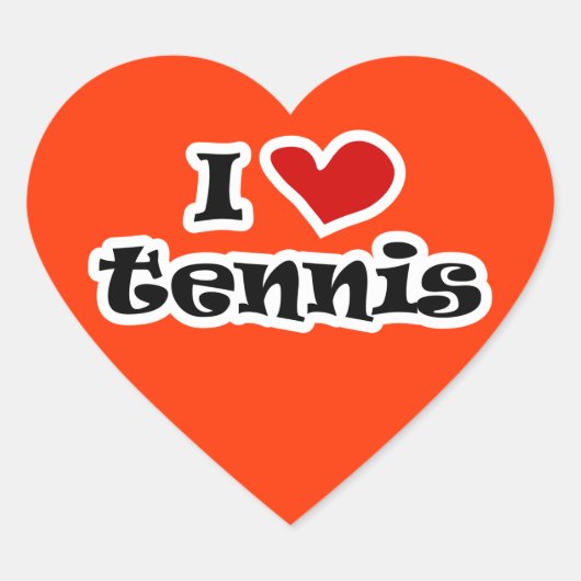 Ik hou van tennis sticker - hartvorm (Voorkant)