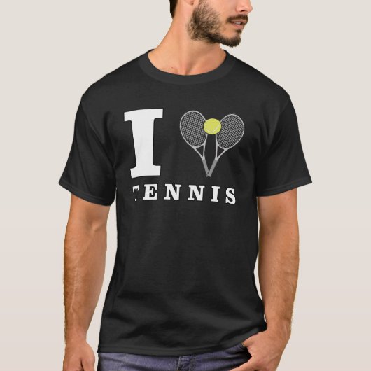 Ik hou van tennis t-shirt (Voorkant)