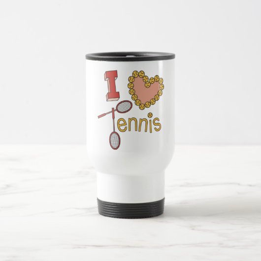 Ik hou van Tennis Travel Mugs Reisbeker (Center)
