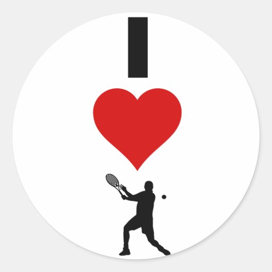 Ik hou van tennis verticaal (mannelijk) ronde sticker (Voorkant)