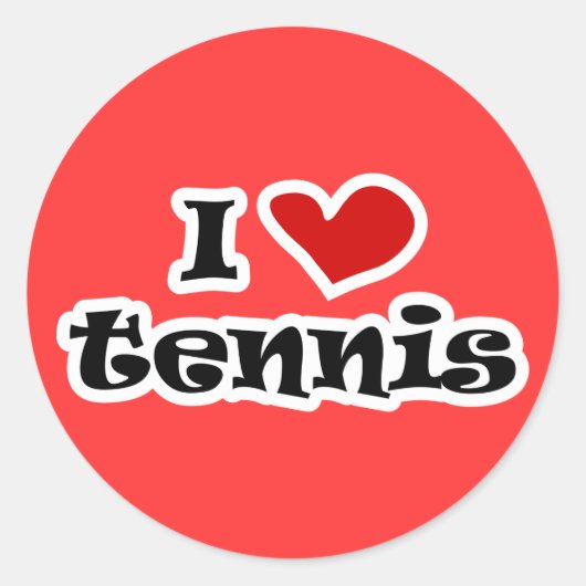 Ik hou van tenniscadeaus en shirten met hartdesign ronde sticker (Voorkant)
