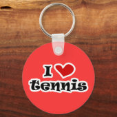 Ik hou van tenniscadeaus en shirten met hartdesign sleutelhanger (Voorkant)