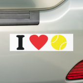 Ik hou van tennisictogram bumpersticker (Op auto)