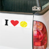 Ik hou van tennisictogram bumpersticker (Op Truck)