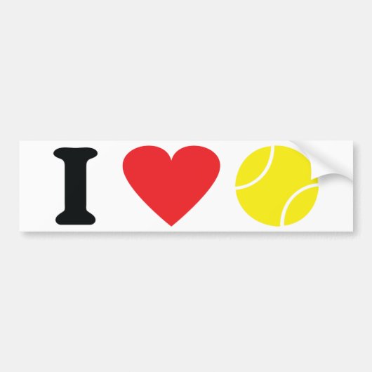 Ik hou van tennisictogram bumpersticker (Voorkant)