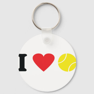 Ik hou van tennisictogram sleutelhanger