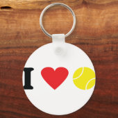 Ik hou van tennispictogram sleutelhanger (Voorkant)