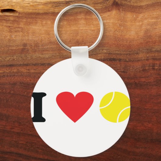 Ik hou van tennispictogram sleutelhanger (Voorkant)