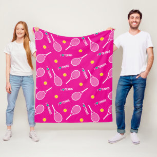 🎾 🤍 Ik hou van tennisroze Fleece Deken