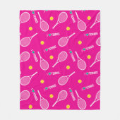 🎾 🤍 Ik hou van tennisroze Fleece Deken (Voorkant)