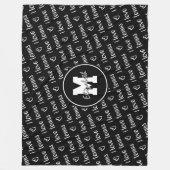 Ik hou van tennissms'jes zwart wit IEDERE kleur Fleece Deken (Voorkant)