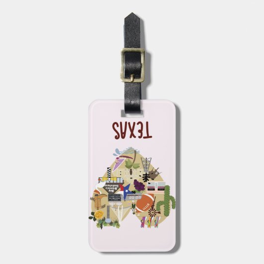 Ik hou van Texas Bagagelabel (Voorkant verticaal)