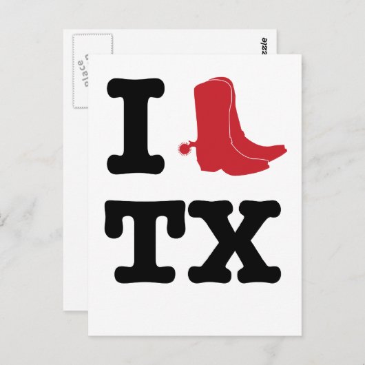 Ik hou van Texas Briefkaart (Voorkant / Achterkant)