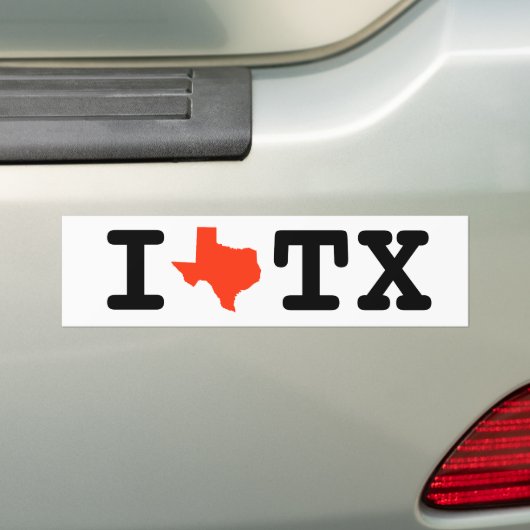 Ik hou van Texas bumper sticker (Op auto)