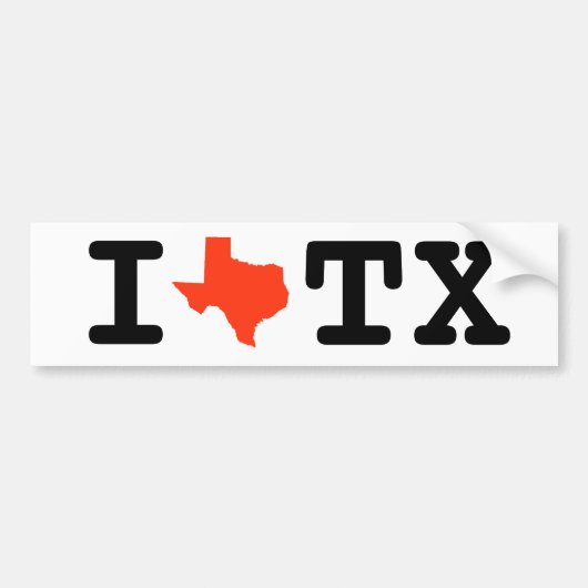 Ik hou van Texas bumper sticker (Voorkant)