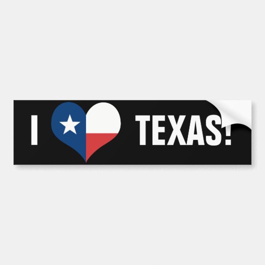 Ik hou van Texas Bumpersticker (Voorkant)