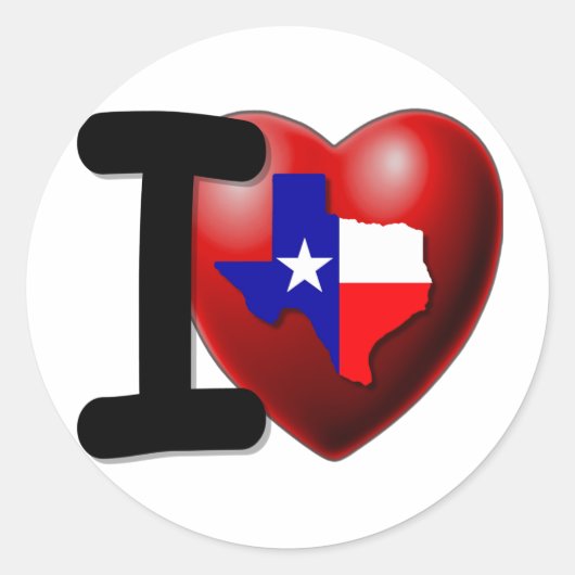 Ik hou van Texas - de eenzame sterrenstaat Ronde Sticker (Voorkant)