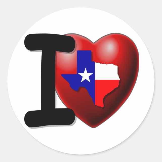 Ik hou van Texas - de Lone Star-staat Ronde Sticker (Voorkant)