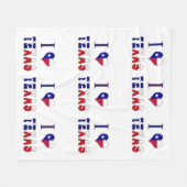 Ik hou van Texas Flag Fleece Deken (Voorkant (Horizontaal))