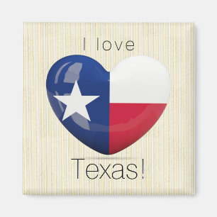 Ik hou van Texas Flag Heart Cutout Magneet