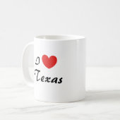 Ik hou van Texas Hart Typography Koffiemok (Voorkant links)