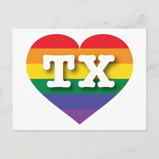 Ik hou van Texas Rainbow Heart Briefkaart (Voorkant)