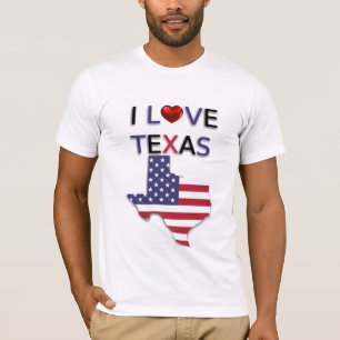 Ik hou van Texas Red Heart en Vlag Shirt