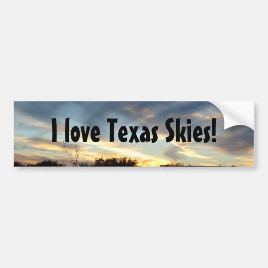 Ik hou van Texas Skies bumper sticker (Voorkant)