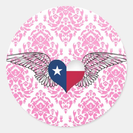 Ik hou van Texas - vleugels Ronde Sticker (Voorkant)