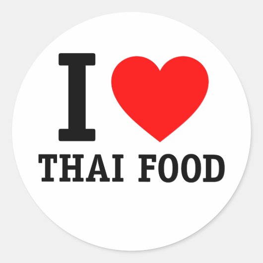 Ik hou van Thai Food Ronde Sticker (Voorkant)