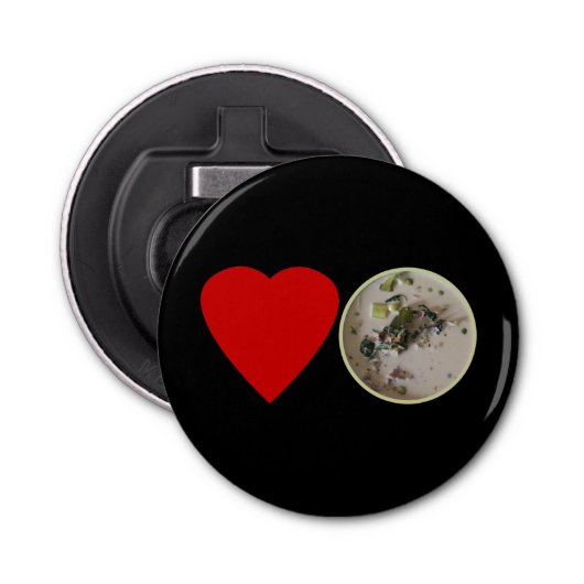 Ik hou van Thai Green Curry ... Thailand Street Fo Button Flesopener (Voorkant)