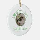 Ik hou van Thai Green Curry ... Thailand Street Fo Keramisch Ornament (Rechts)